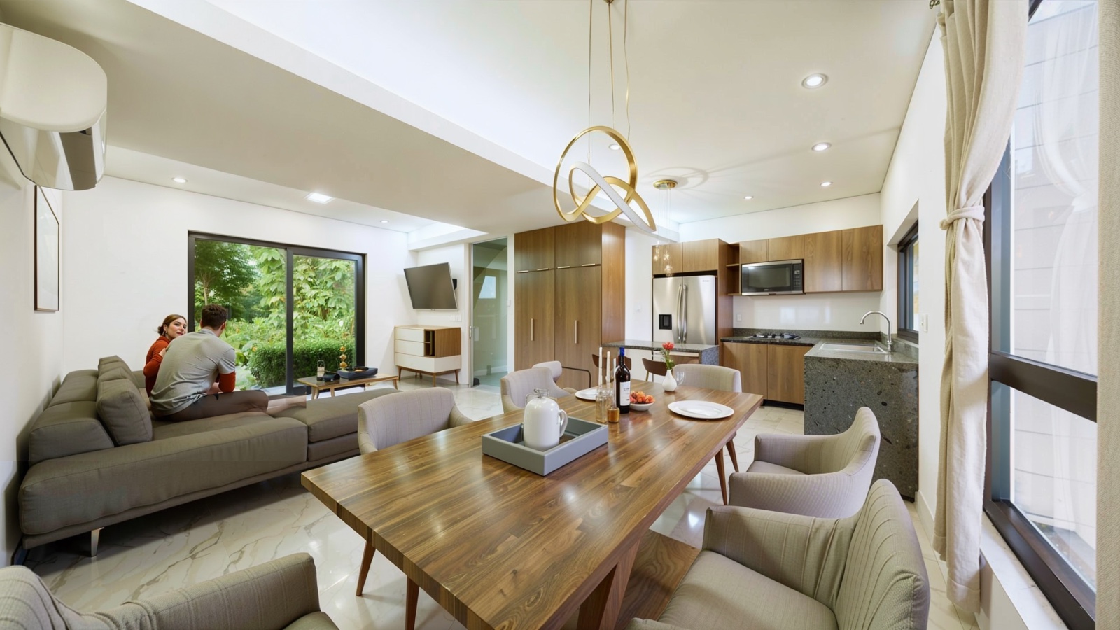 Sala comedor integrada con cocina